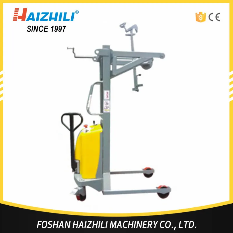 350kg 1460mm semi-electric hydraulic oil drum rotator lifter