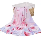 Elegant Lady Flaower Printing Chiffon Scarf Cheap Sunscreen Shawl Chiffon Scarves