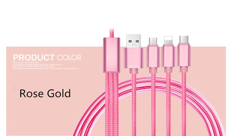 Fast Charging 3 In 1 Multi Port Smart Phone Usb Cable Charger For Type C 2a Usb Cable - ANKUX.COM