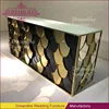 fish scale shaped high glass bar table with gold stainless steel frame for pub furniture