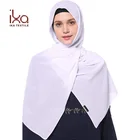Women Plain White Silk Chiffon Muslim Head Scarf and Hijab