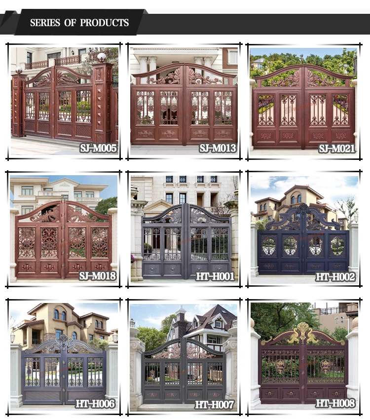 Outdoor Black Metal Gate Tailored Aluminum Alloy Sliding Fancy Gates