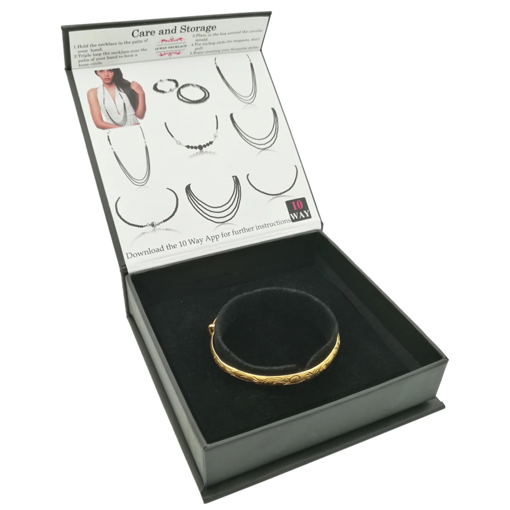 custom satin kraft gift magnetic jewelry box for jewelry