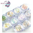 BoJun Fashion Transparent Gold Color Chameleon Shining Flake Pigment acrylic nail powder art accessories for acrylic nails