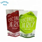 factory customized meat window packing bag shenzhen custom print beef bar bags 3 side beef jerky food packaging