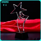 Clear star smiling face crystal plaque award star crystal glass award trophies