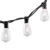 10Ft Outdoor Patio String Light Clear ST38 Bulb UL Listed C7 String black wire
