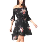 Fashion Off Shoulder dress china factory wholesale woman sexy summer mini dress 2018