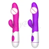 JoyPark Best 10 Speed Female Dual Motor Soft Silicone Vibrating Dildo Pink Rabbit Vibrator Women