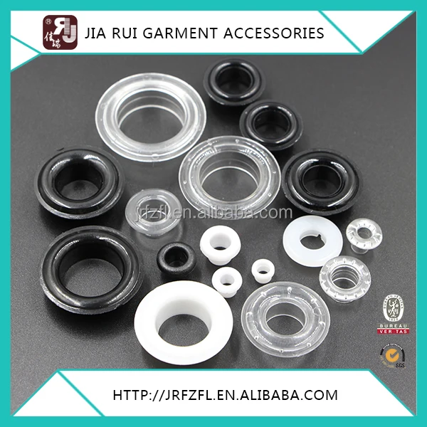 black white round transparent clear plastic grommets eyelet