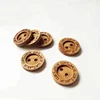 wholesale 2 hole round coffee color engraving craft custom logo wood shirt button