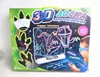 3D led lighted drawing board toy dinosaur image transparent drawing board with sound