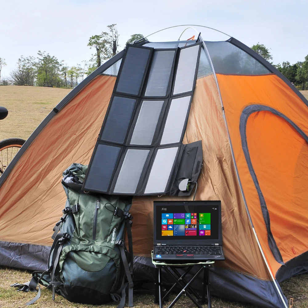 Portable Flexilibity Foldable Solar Panel Charger 18V 60W USB DC Dual Output CellphoneLaptop Solar Chargers.jpg