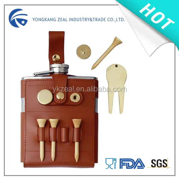 zeal golf accessories hip flask gift set hfs1006