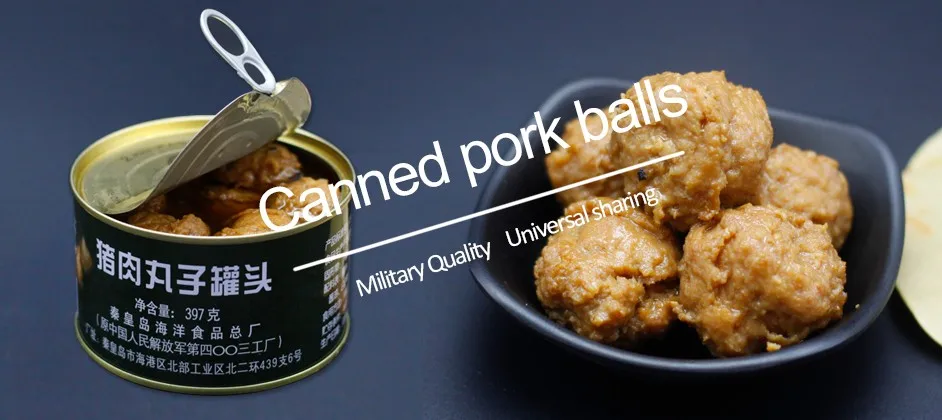 high quality factory sell 397g pork canned meat ball