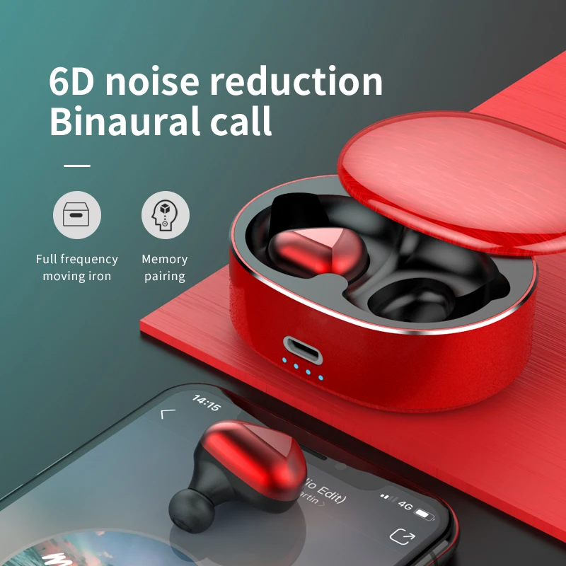 2019 newest BT 5.0 delicate wireless earphone T50 TWS IPX7 waterproof slide cover headset with charging case - ANKUX.COM