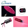 small custom logo printing promotion craft folding led light travel umbrella torch