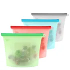 Food grade reusable silicone food storage bag with ziplock
