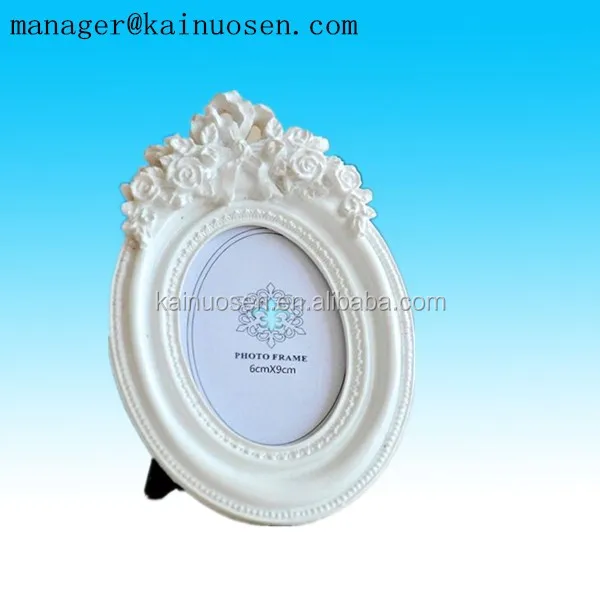 decorative polyresin picture frame - rose carving pattern oval