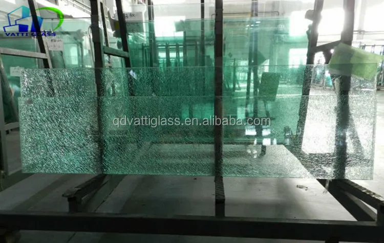 ice cracked laminated glass broken glass table top