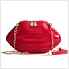 high quality chic double sided handbag glossy shiny korean leather clutch bag chain women crossbody bag