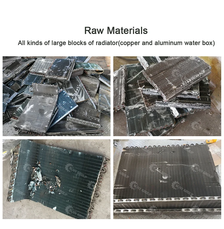 Copper Aluminum AC Radiators Separating Machine Waste air condition radiator recycling machine