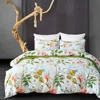 Yellow Flowers and Green Leaves Floral Garden Pattern Printed 100% Polyester Duvet Cover Set