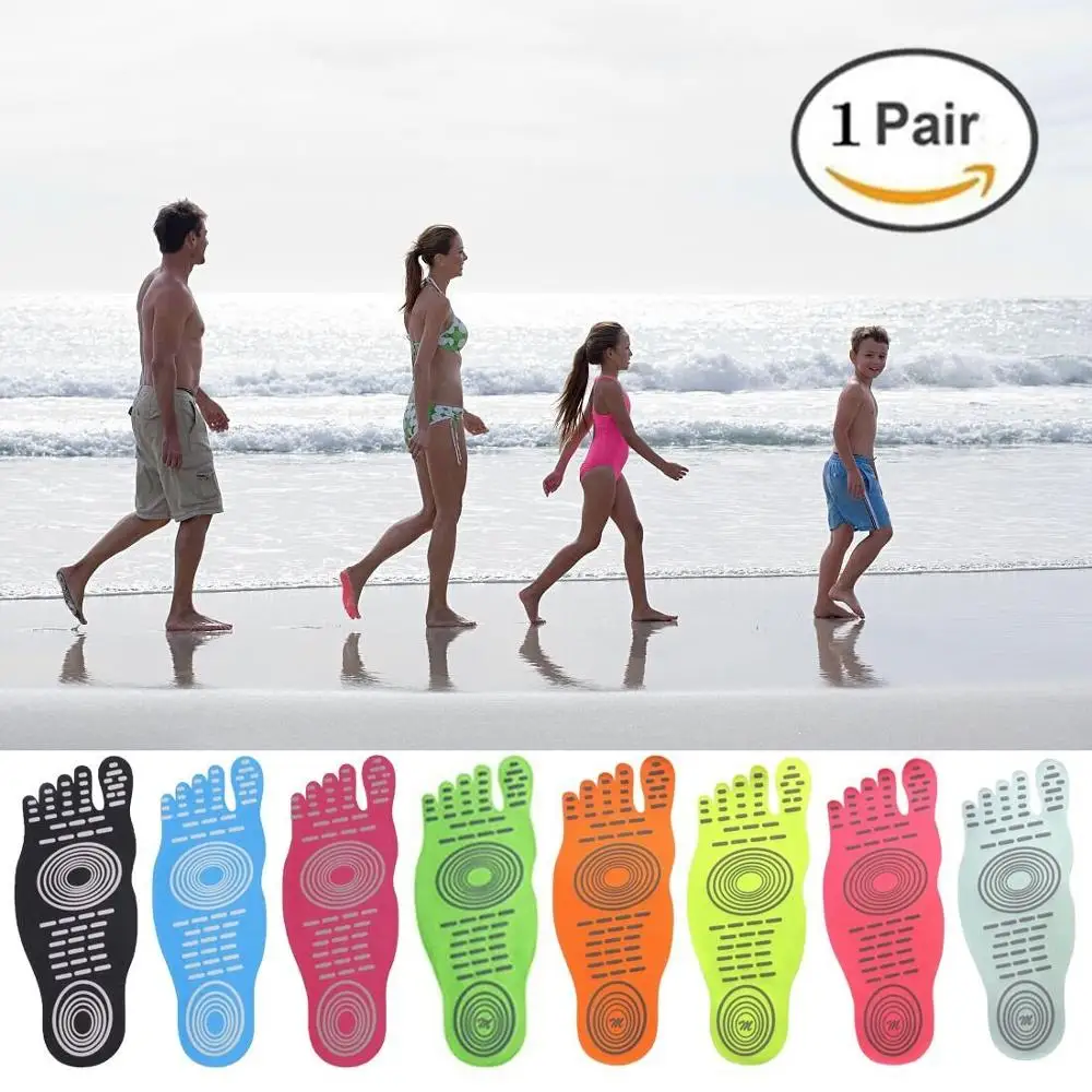赤脚粘合脚垫,防水防滑沙滩隐形鞋,贴在脚底 # bs