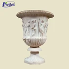 Marble carving garden decoration marble planters marble vase NTBS-017