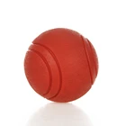 Solid Red Color Dog Soft Natural Rubber Toy Ball
