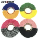 GUFEATHER L83 Colorful Cotton Tassel Fringe With Big Ring Supplies For Jewelry For Earrings Pendants,6pcs/pack