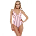 Plus Size Striped Sexy Hot One Piece Bikinis Woman Swimwear