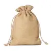 Natural Burlap Bags Jute Hessian Drawstring Sack bag Wedding Favor Gift bag