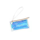 Custom women laser hologram pvc plastic cosmetic bag pouch transparent zippered holographic laser makeup bag