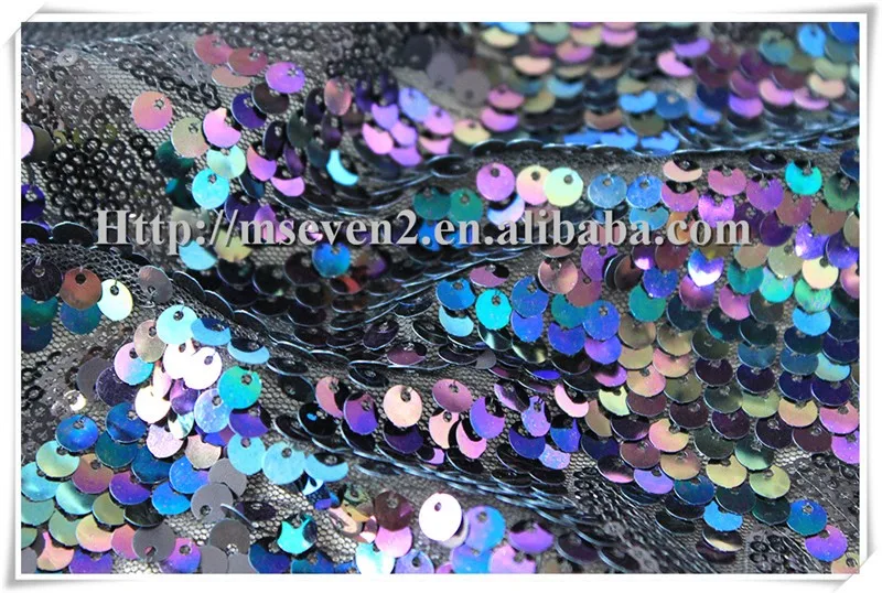 Wholesale Bling And Shiny Reversible Sequins Embroidery Sequin Fabric
