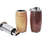 Usb Stick Usb Stick Drive Wholesale Wooden Usb Flash Drive Wine Drum Shape Usb Stick 32GB With Key Ring 32GB