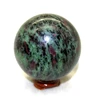wholesale Natural Ruby Zoisite Sphere Epidote Quartz Crystal Stone Ball For Sale