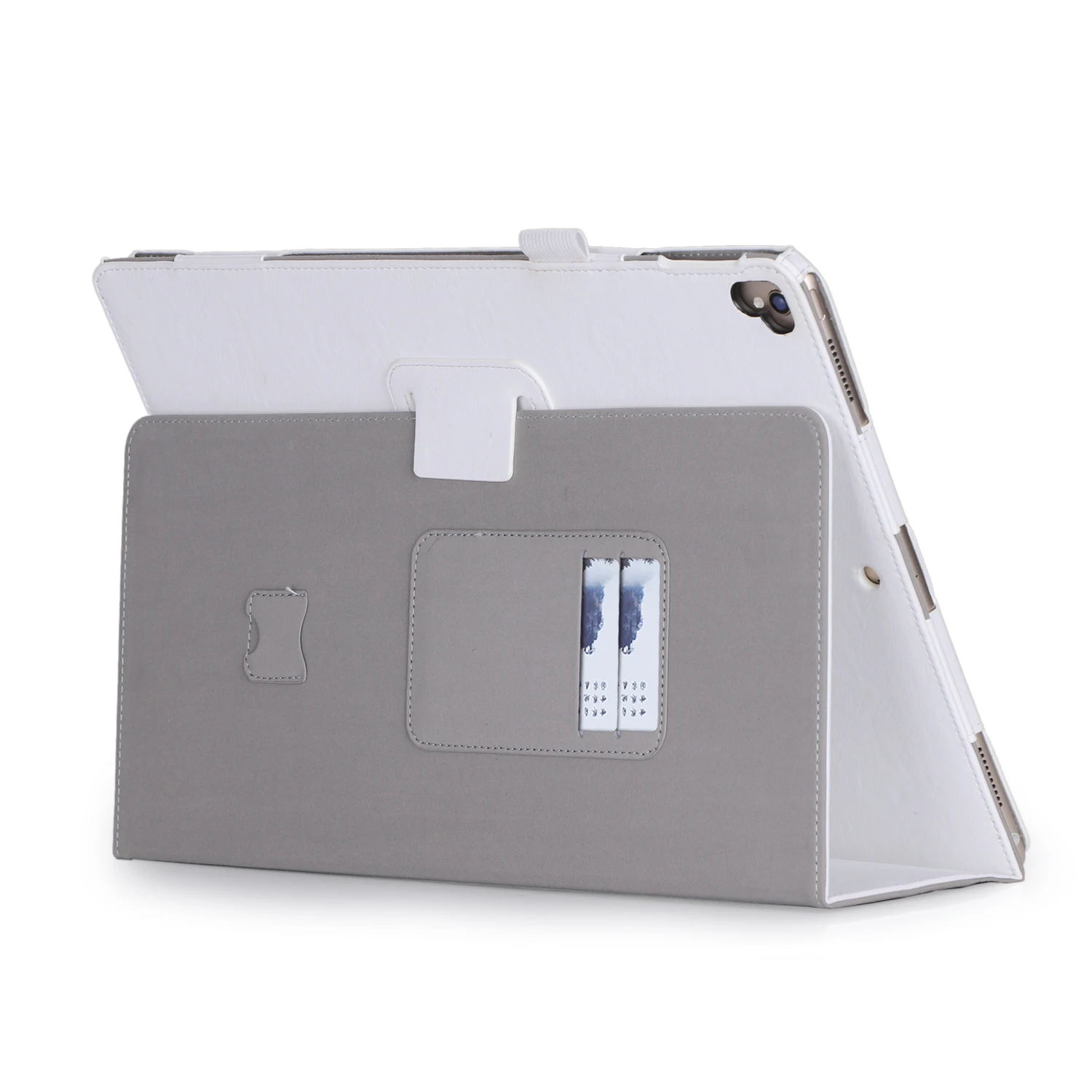 for ipad pro 129 folio case with hand strap,pu leather case for