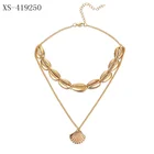 Latest design beads necklace shell necklace metal necklace