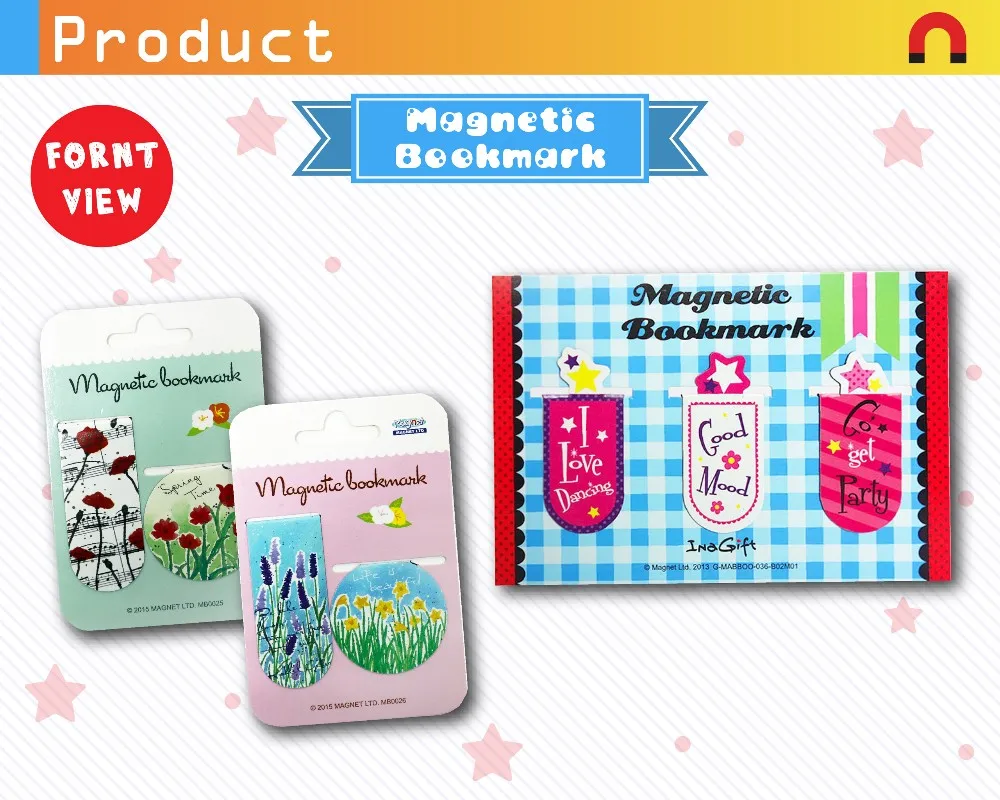 Top quality exquisite stationery magnetic bookmark