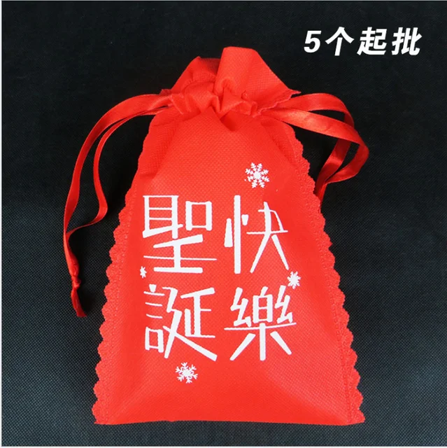 christmas gift bag santa sack non woven drawstring bag with