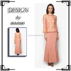 Latest Fashion Lace designs pictures baju kurung women kaftan muslim dress 2016
