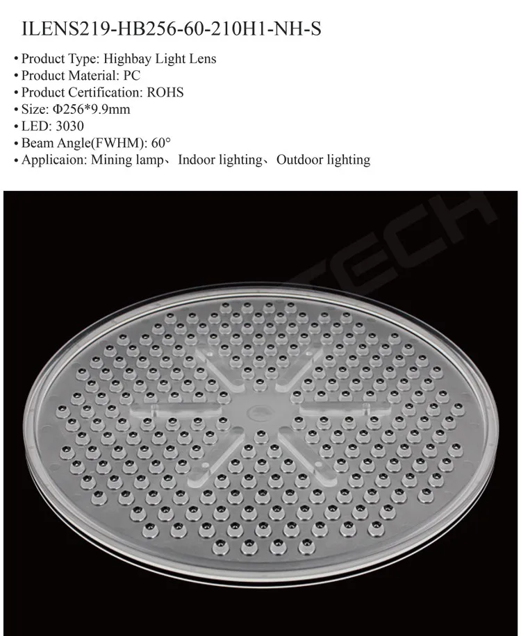 Led Lens Diffuser 60 Degree Ufo High Bay Usage Focusing Large Diameter