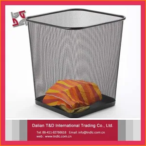 metal mesh office wastebasket