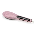 Shining diamond beaded professional hair straightener brush ceramic hair straightener