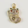 Fashion Chic Cat Shape Gold Plated Pendant Colorful Crystal Stones Brass Girls Pendant Wholesale Lot