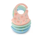 Animal custom printed soft silicone water proof wholesale baby bibs