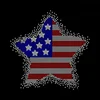 Star pattern USA Rhinestone flag Iron on transfer for 4th of July