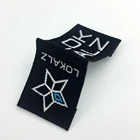 High density custom hem woven label, woven label neck tag size label for clothing