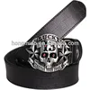 Skull genuine leather belt metal belt Skeleton plate buckle trading company boxing belt